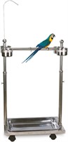 Ozzptuu Metal Bird Feeder Stand Adjustable Height