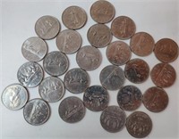 26 Canadian 1 Dollar Coins From 1970's