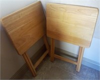 U - PAIR OF WOODEN TV TABLES