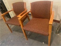 2 Nice Kimball side chairs cloth seat arms