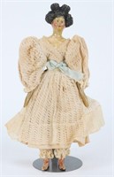 Early 1800's Papier Mache Doll w/ Apollo Knot