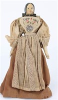 19th C. Papier Mache Doll w/ Og. Folklore Costume