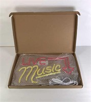 New Open Box Neon “Live Music” Sign