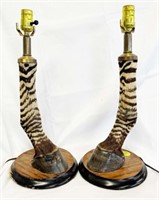 Taxidermy Zebra Leg Lamps