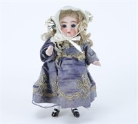 7 1/2" Blonde Bisque Doll w/ Blue Dress