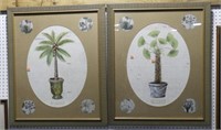 Pair of Interior Designers style floral framed