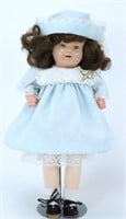 Vintage Composite Doll w/ Blue Dress