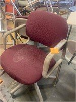 Set of 2 Burgundy cloth armed chairs mobile