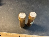 2 rolls of Lincoln pennies 1960D & 1960P both