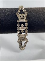 Vintage rhinestone silver tone bracelet
