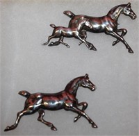 Pair Sterling of Horse pins, 2” 11.27g