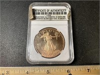 Liberty copper round, 1 oz. .999 copper