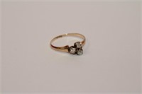 14K Antique Victorian 3-diamond ring, 1.22g, size