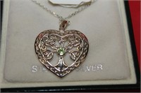 Irish sterling Tree of Life heart pendant