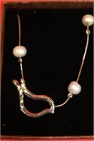 New Israel Dove Sterling + pearl necklace