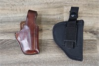 Two Small Holsters - Leather & Nylon