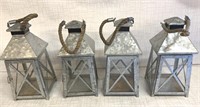 4) Hanging Galvanized Candle Holders