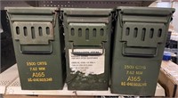 3) Lg Vtg Metal Army Ammo Cases 14.5” x 8” x