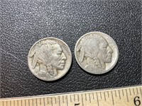 2 Buffalo nickels, 1935, and possibly 1926