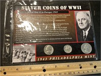 Silver coins of WW II set w/ COA