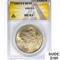 1880-S Morgan Silver Dollar ANACS MS63