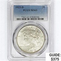 1923-D Silver Peace Dollar PCGS MS61