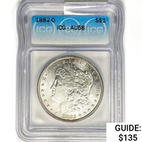 1882-O Morgan Silver Dollar ICG AU58