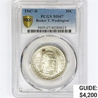 1947-D Booker T Half Dollar PCGS MS67