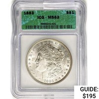 1883 Morgan Silver Dollar ICG MS63