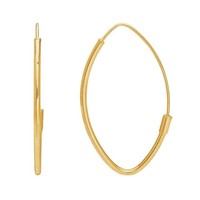 14K Yellow Gold Marquise Hoop Earring (35 x 20mm)