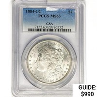 1884-CC Morgan Silver Dollar PCGS MS63 GSA