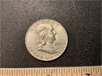1958 Franklin half dollar coin