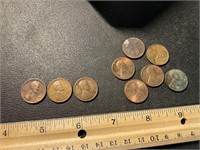 3 1920’s wheat pennies and a few other assorted
