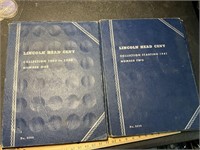 Lincoln head cent books volume 1&2 partially full