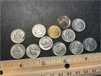 Mixed lot of dimes
