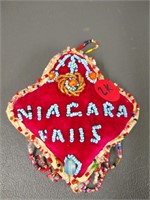 Vintage Niagara Falls beaded pincushion whimsey