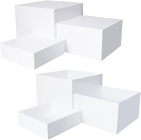 5 Pcs Acrylic Display Box  Nested Riser  White