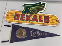 Vintage Dekalb Corn Winged Double Sided sign and
