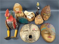 Exotic decor - Ghana Mask, Coconut & wood carvings