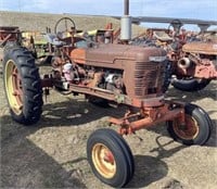 Farmall H Tractor, gas, wide front, 12.4-38 tires,