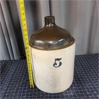 M2 vintage stoneware jug 5 Gallon 18 Inches tall
