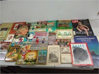 Group kids books, magazines, antique Kodak catalog