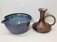 POTTERY BOWL + CANDLE HOLDER