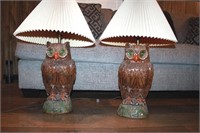 2 - Vintage Owl Lamps