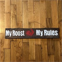 Hanging Handpainted Barn Board Rooster Sign