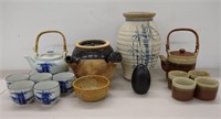 Group vintage studio pottery - Japanese tea set,