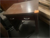 Vintage wood desk with lower drawers 30" w