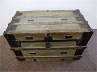 Vintage wood & metal steamer trunk