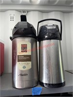 Two coffee insulated commercial coffee carafes