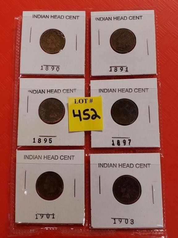 6 Indian Head Pennies